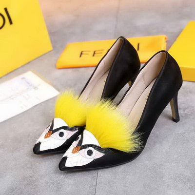 Fendi Shallow mouth kitten heel Shoes Women--006